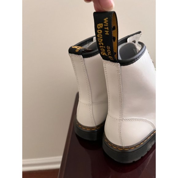 NWT Doc Martens Zavala White Leather Combat Boots Size 8 Mens 7 - Picture 5 of 8